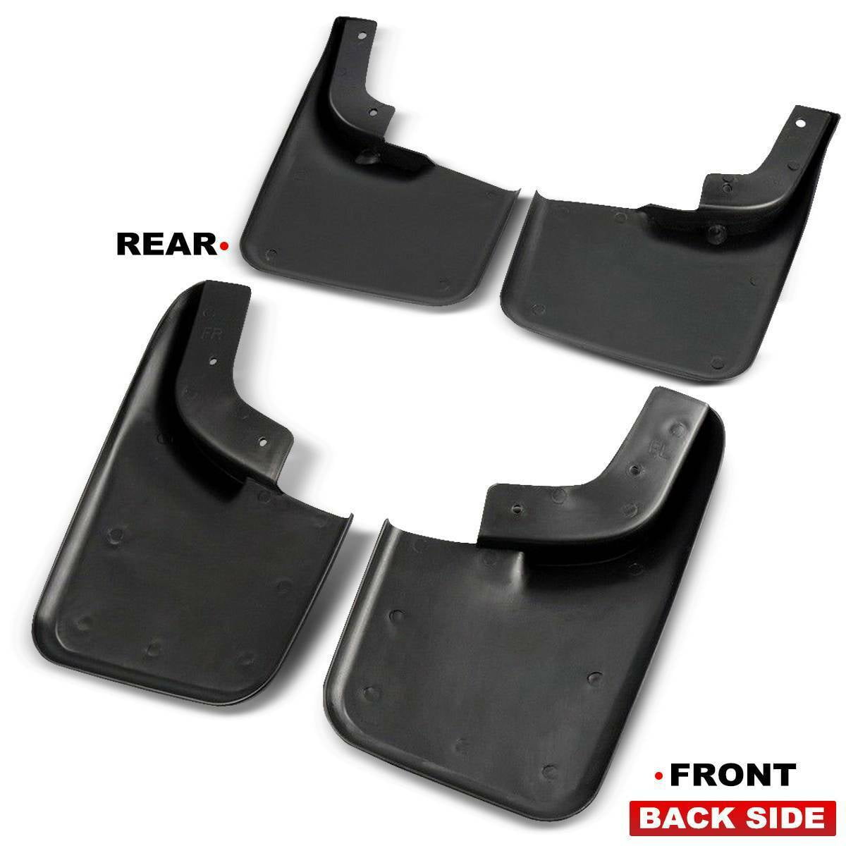 DAMAIJOY 4pcs Flaps /Splash Guards/Mudguards Front Rear Lower Side Black Tpo Flexible Plastics for Ford for F150 2004-2014 Will Not Clear the Power Deployable Running Boards FL3Z-16A550-C
