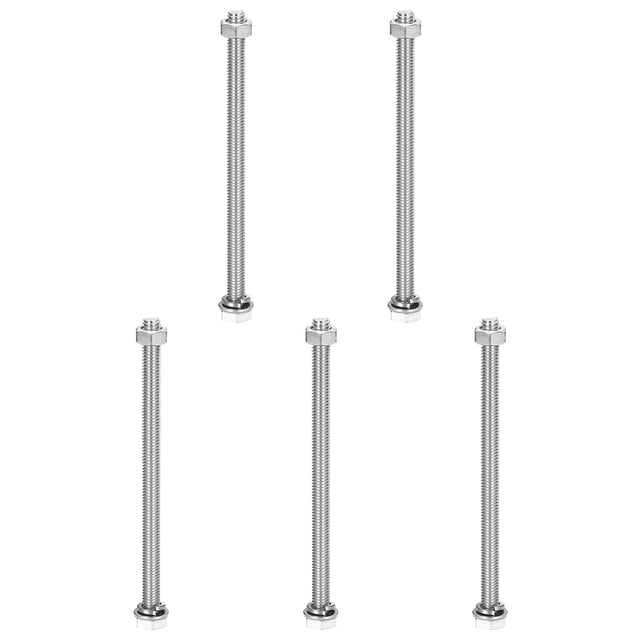 M6 x 95mm Vis Hexagonale en Acier Inoxydable 304, Écrous, Kit d'Assortiment de Rondelles Plates et Verrouillables, 5 Ensembles