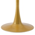 thumbnail image 2 of CorLiving Ivo Modern Round Melamine and Iron Pedestal Indoor Dining Table with Gold Base, 2 of 5