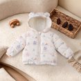 thumbnail image 2 of newwalpole Baby Hooded Down Jacket Boys Girls Light Puffer Winter Coats Toddler Bear Ears Zipper Up Down Coats Outwear(Beige,3-4 Years), 2 of 9