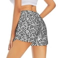 thumbnail image 3 of Sigee Weave Geometric for Women's Athletic Shorts High Waisted Running Shorts Pocket Sporty Short Gym Elastic Workout ShortsX-Large, 3 of 9