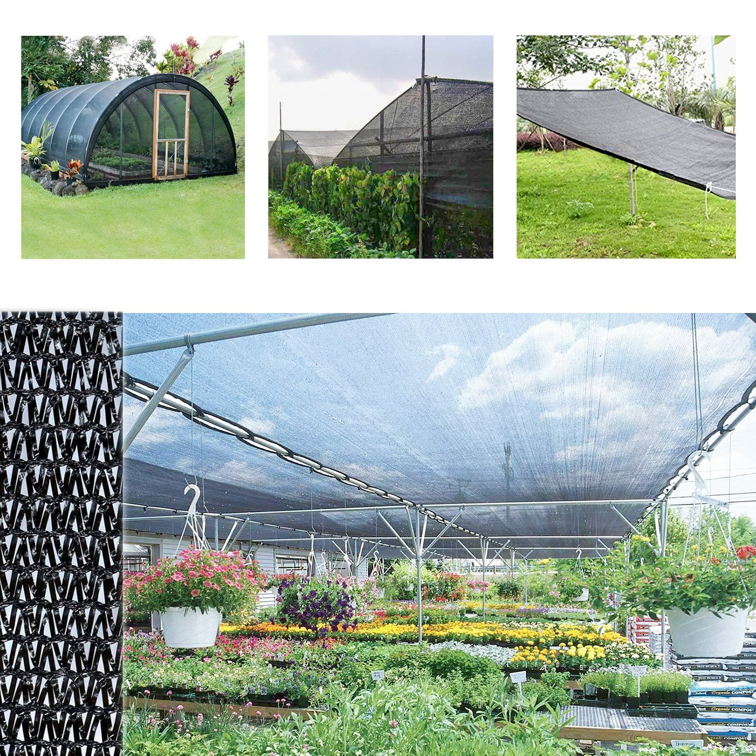 40% Sun-Block Shade Cloth Net Mesh Shade for Garden Patio&Plants, 10x50ft Black