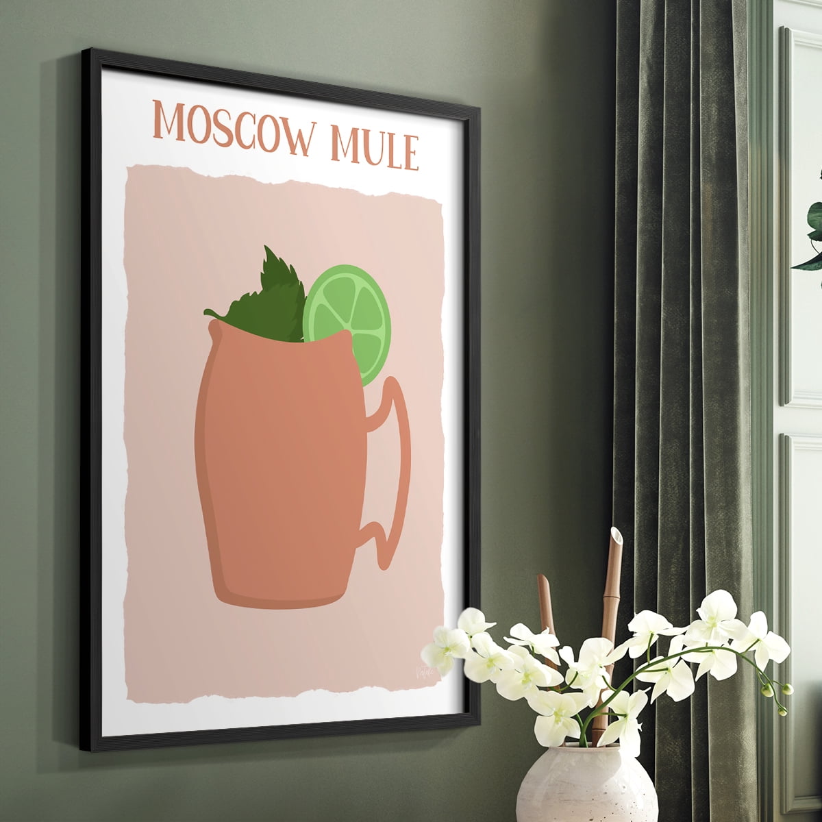 Moscow Mule in Black Solid Wood 11 x 14 Framed Print