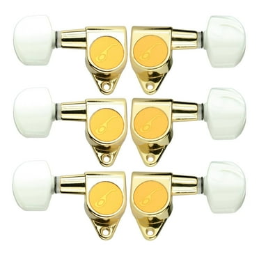 Ovation Pearloid & Gold Guitar Tuning Machines Set, Large Pegs, 3 3 6 Strings
