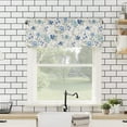 thumbnail image 4 of Spring Summer Blue Floral Curtain Valances for Kitchen Window Farmhouse Gray White French Country Rod Pocket Valance Windows Treatments 1 Panel Short Curtains 54x18 Inch for Bedroom Bathroom Decor, 4 of 5