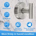 thumbnail image 3 of 2pcs Suction Cup Hooks, Stainless Steel Shower Hooks No Drill Towel Hooks for Hanging Towels Silver, 3 of 6