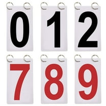 Anvazise 0-9 Score Number School Sports Competition Digit Scoreboard Replacement Cards White Red