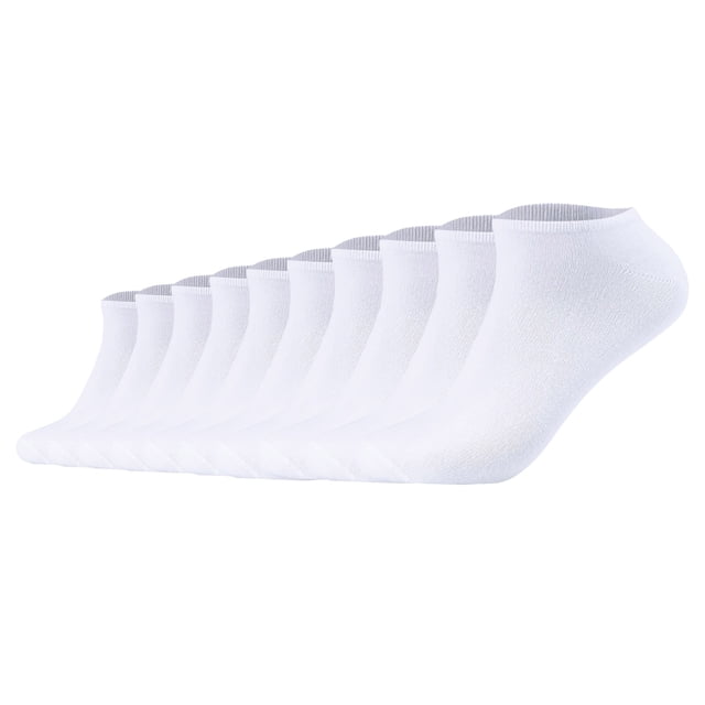 s.Oliver Calcetines Unisex, Paquete de 10 - Sneaker, lisos Blanco 43-46