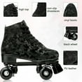 thumbnail image 2 of Yabanana Roller Skates for Women Men with Double Row Wheel, Indoor Outdoor, Beginner Shoes Bag (Black camo), 2 of 3