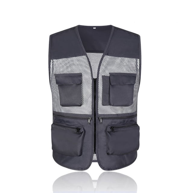 Sonducket NERIES chaleco de pesca de verano malla cómoda varios tamaños chaleco con cremallera multicolor accesorios para juegos al aire libre gris / l Type3 NO3 Sonducket OD003201-14