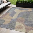 thumbnail image 2 of HomeRoots 623289 5 x 8 ft. Gray & Gold Abstract Washable Transitional Indoor & Outdoor Rectangle Area Rug, 2 of 9