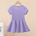 thumbnail image 5 of Coerni Summer Girl Dress Crewneck Short Sleeve A Line Knee Length Dress Casual Tunic Playwear Basic Shirt Party Dresses, 5 of 6