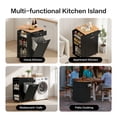 thumbnail image 6 of spanspace 23" Kitchen Island Cart with Drop Leaf , 10 Gallon Storage and Tilt Out Trash Can Cabinet , Portable Kitchen Island with Lockable Wheels and Drawer for Kitchen, Black, 6 of 9