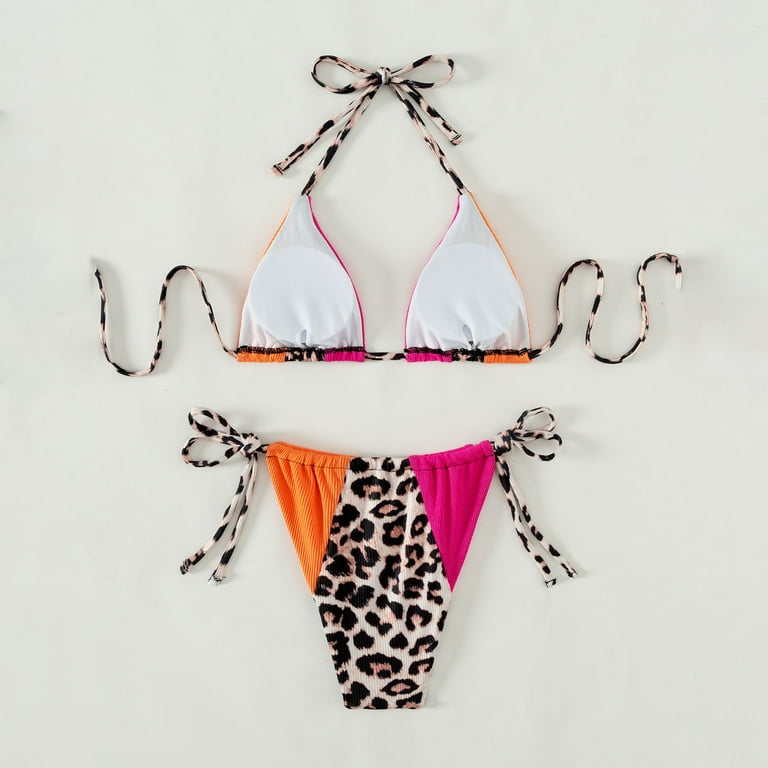 Sexy Print Bandage Patchwork Swimsuit Four Piece Set (With Paddings) Sexy Print Bandage Patchwork Swimsuit Four Piece Set (With Paddings)