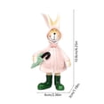 thumbnail image 3 of Easter Bunny Figurines, Resin Spring Rabbit Decor, Smiling Bunny Ornament for Tabletop, Cute Centerpiece for Home, Shelf, 3 of 7