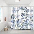 thumbnail image 2 of Shower Curtain, Blue Floral Shower Curtains for Bathroom, Fabric Vine Print Design Modern Shower Curtain Home Bathroom Decor with 12 Hooks 72x72 inch, 2 of 6