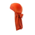 thumbnail image 1 of fastboy Velour Headwraps Assorted Colors Long Tail Pirate Hat Windproof Single Layer Attractive Elasticity Comfortable Hair Bonnet Orange, 1 of 3