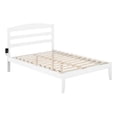 thumbnail image 2 of AFI Warren Solid Wood Full Platform Bed with USB Charging Station in White, 2 of 12