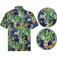 thumbnail image 4 of LA LEELA Men's Hawaiian Shirts Short Sleeve Button Down Shirt Mens Casual Shirts Holiday Aloha Beach Summer Party Shirts for Men Funny 3XL Tropical, Navy Blue, 4 of 6