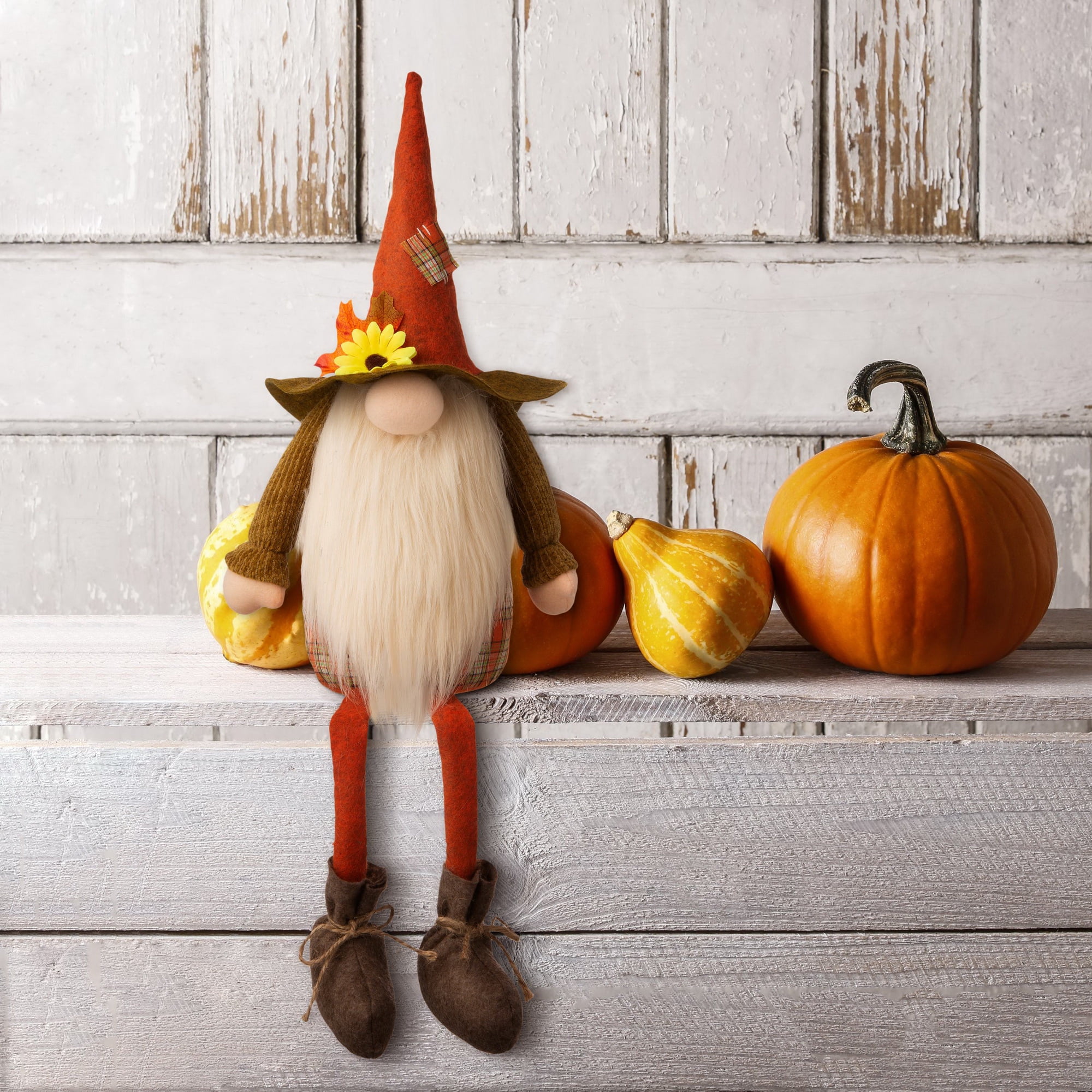 Glitzhome Fall Fabric Gnome Shelf Sitter Decor - Walmart.com