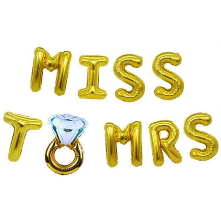16 Inch Gold Miss to Mrs Ring Balloon Bridal Shower Supplies Decorations Wedding Decorations Banner Bachelorette Party Decorations