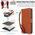 thumbnail image 6 of TECH CIRCLE For Galaxy S23 Wallet Case with Card Holder,PU Leather Flip Folio Shell Magnetic Closure Wrist Strap Kickstand Shockproof Protective Cover for Samsung Galaxy S23 6.1" 2023,Brown, 6 of 6