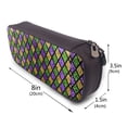 thumbnail image 3 of Lsque Mardi Gras Shiny Green Purple Printed Big Capacity PU Leather Pencil Case Large Pencil Pouch Stationery Pen Bag Pencil Holder for Teen, 3 of 6