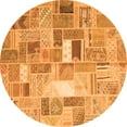 thumbnail image 1 of Ahgly Company Indoor Round Abstract Orange Contemporary Area Rugs, 6' Round, 1 of 1