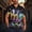 Black(New), variant on PNTUTB Carnival Men's Fashion Print Collared Button Down Cardigan Casual Loose Short Sleeve Blouse