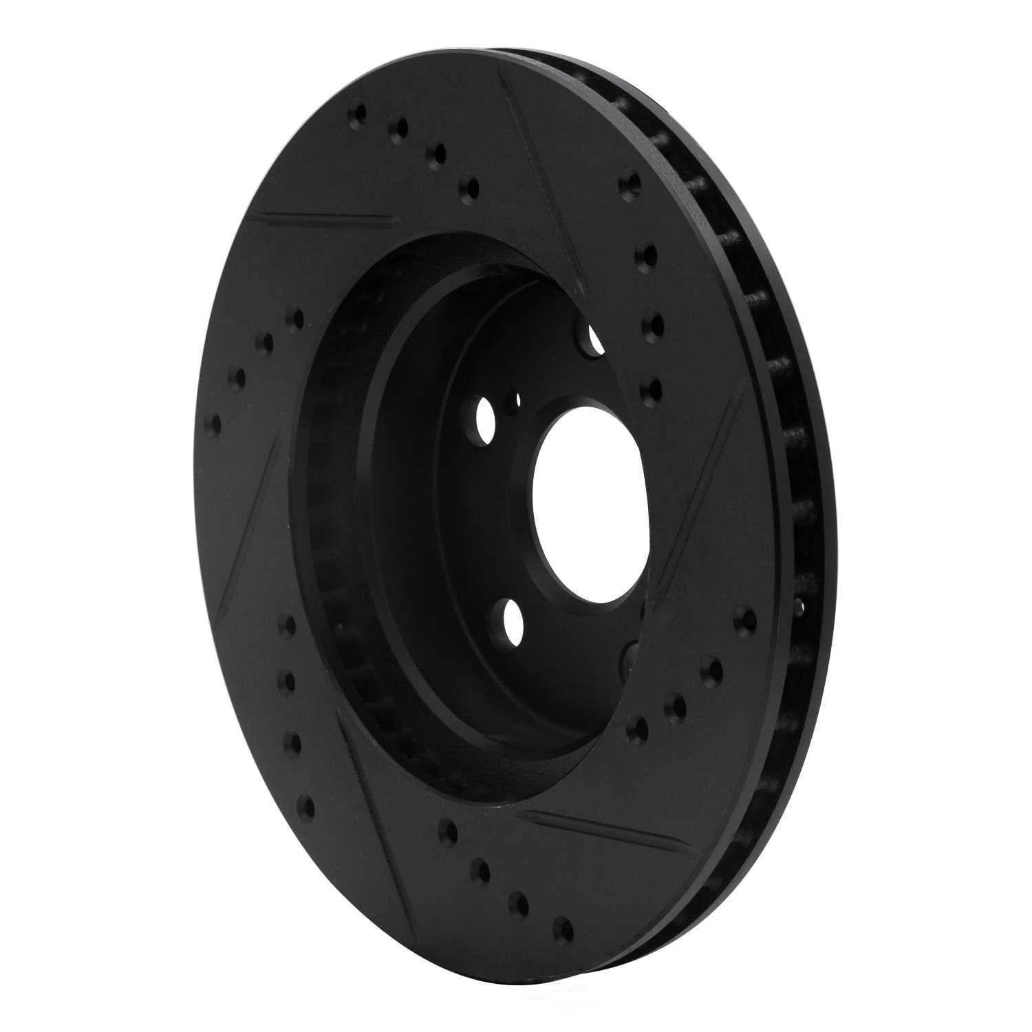 Dynamic Friction Company 633-76077L DFC Brake Rotor - Drilled And Slotted - Black