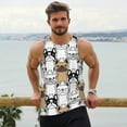 thumbnail image 6 of Uemuo French Bulldog 2 Pattern Men's Muscle Shirts Sleeveless Dry Fit Gym Workout Tank Top Lightweight Sports Tank Top Beach Tank Top, Loose-fit Sleeveless Shirt-XX-Large, 6 of 7