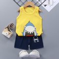 thumbnail image 3 of Chándales con estampado de dibujos animados para niños y niñas, chaleco sin mangas y pantalones cortos elásticos, novedad de verano 2022, 3 of 5