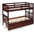 thumbnail image 6 of Donco Kids Twin over Twin Mission Bunk Bed with Dual Underbed Drawers, Cappuccino, 6 of 9