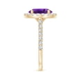 thumbnail image 3 of ANGARA Natural Oval 2.28 ct Amethyst Halo Ring with Diamond Accents in 14K Yellow Gold for Women (Size-10x8mm) | February Birthstone, Anniversary, Jewelry Gift for Women | Natural Amethyst Ring, 3 of 9