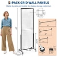 thumbnail image 2 of M optimized 2PCS Grid Wall Panels, Grid Wall Panel Display Stand Heavy Movable Gridwall Panel for Art Fairs Craft Shows Retail Display with 8 Clips and 15 Hooks, 2' x 5.6', 2 of 7