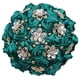 thumbnail image 1 of Qarigey Ramo de novia de rosa de satén elegante para fiestas nupciales y ceremonias de boda Ramo de simulación de satén Ropa, zapatos y accesorios Miscelánea verde negro, 1 of 6