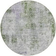 thumbnail image 5 of HomeRoots 587880 8 ft. Round Abstract Washable Indoor & Outdoor Area Rug, Olive Green & Gray, 5 of 5
