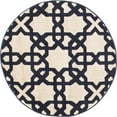 thumbnail image 2 of Unique Loom Trellis Round Geometric Modern Area Rugs, Blue, 2 of 8