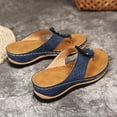 thumbnail image 6 of Penkiiy Womens Sandals Summer Wedge: Platform Comfortable Beach Shoes Dressy Casual Slides Walking Flip Flops for Women 38 Blue, 6 of 9