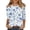 Light Blue, variant on Elowen Womens Summer Tie Dye Floral Tops 3/4 Sleeve Shirts Crew Neck Casual Blouses Black L
