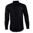 thumbnail image 2 of Xtreme Couture by Affliction Men's Button Down Shirt CONNECT Black Biker, 2 of 13