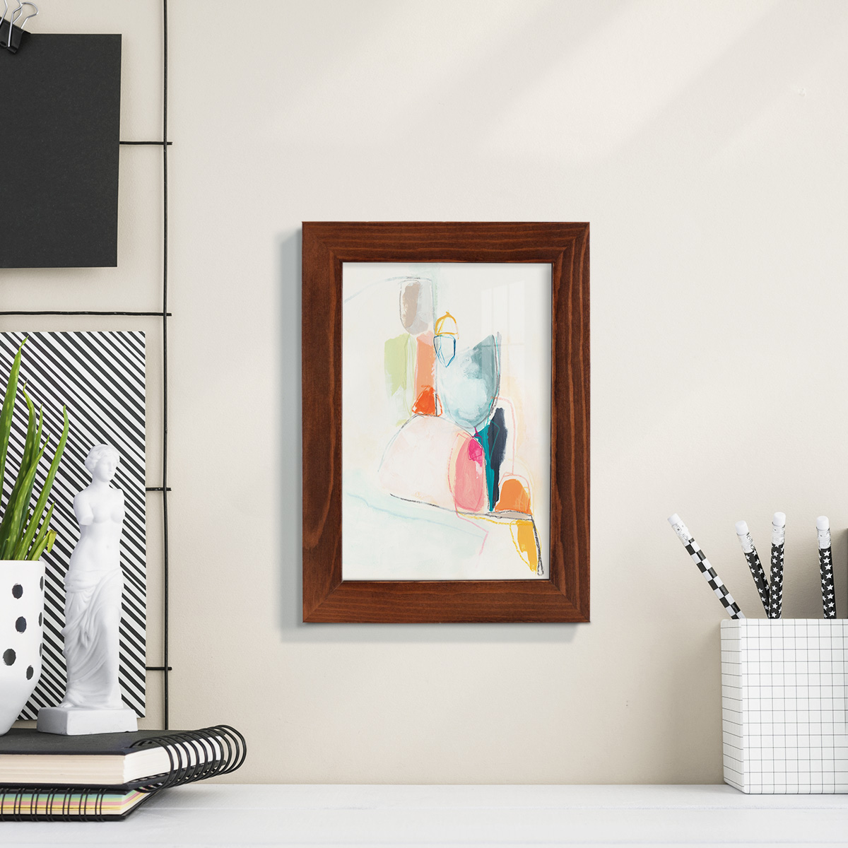 Factotum I -Framed Print w/glass-Chestnut