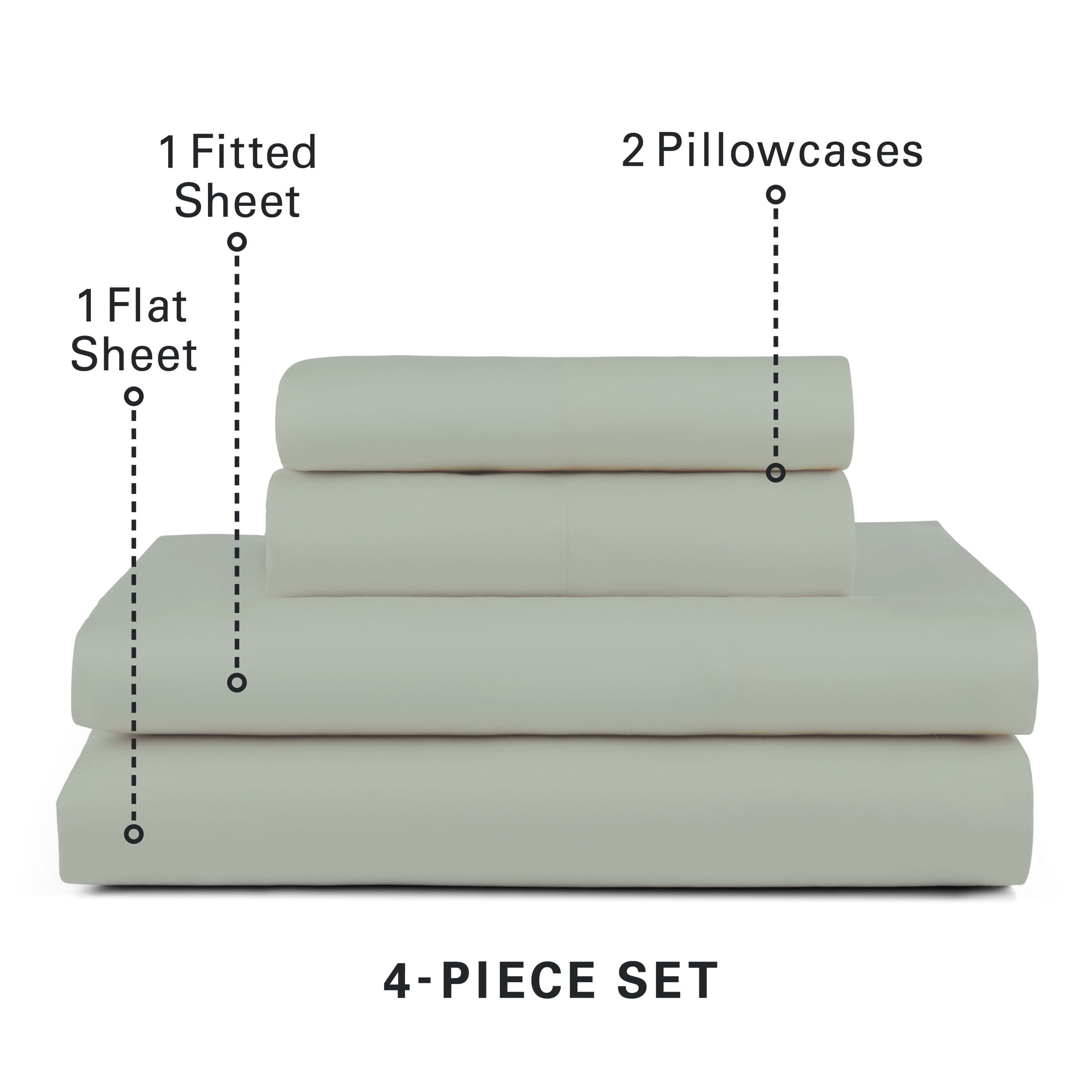 Allswell 100% TENCEL™ Lyocell Sateen King Sheet Set, 4-Piece Bed Sheets and Pillowcases, Cooling Bedding for Bed in a Bag Sets, 320 Thread Count, Smoke Grey