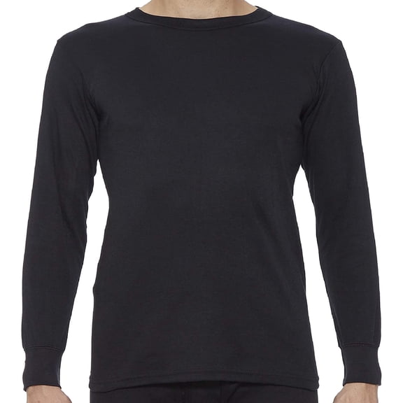 Rocky Men's Thermal Underwear Shirt Long Johns Top Base Layer for Cold Weather, Black Large