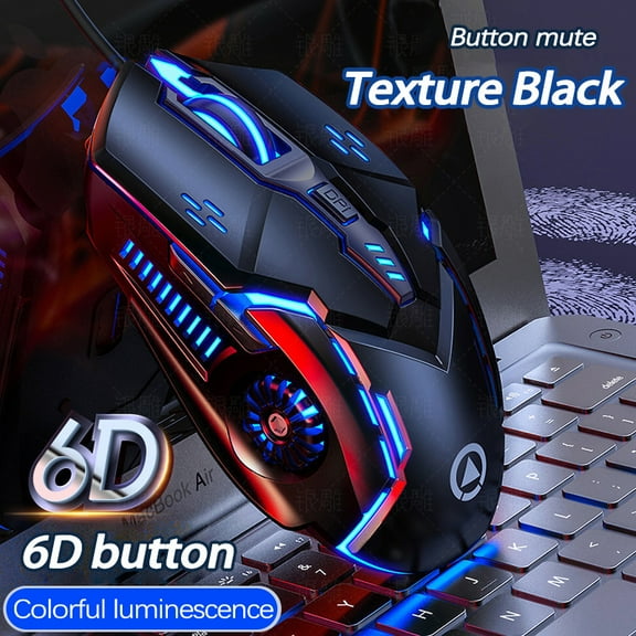 UTHAI G5 Six key 3200PDI wired illuminated gaming mouse, e-sports mechanical mute computer accessories