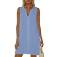 thumbnail image 2 of Taqqpue Womens Plus Size Swimsuit Cover Up Blouse Sleeveless V Neck Button Down Shirt Dresses Tops Summer Beach Vacation Knee Length Bathing Suits Dresses Under 10 Dollars for Women, 2 of 9