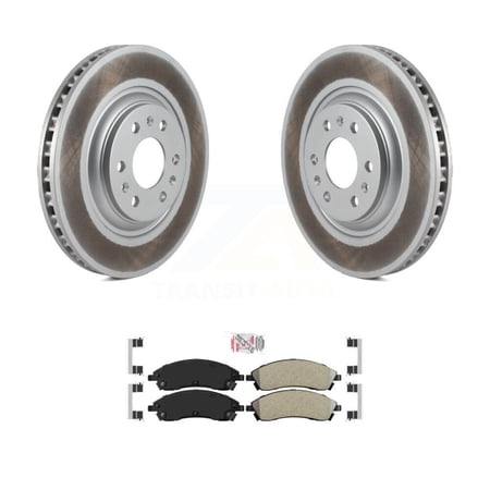 Transit Auto Front Coated Disc Brake Rotors and Semi-Metallic Pads Kit for Car 2004-2009 Cadillac SRX KGA-100370