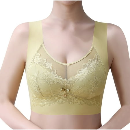 Wireless Bras Plus Size  Xunlbb Women s Comfortable And Comfortable Adjustable Gathering Breathable Bra Underwear Daily Bra(Green L)
