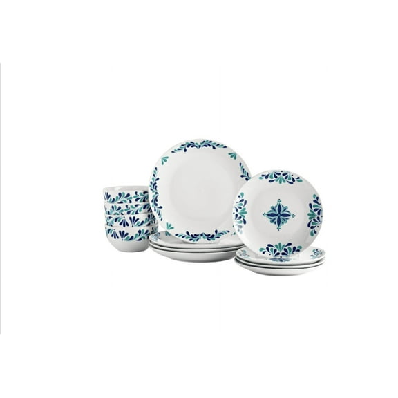 Camilla Round 12 Pc Dinnerware Set, Service for 4, New