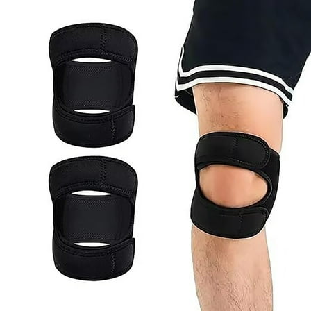 HHBEAUTY Dual Patella Knee Straps, Knee Brace Patella Stabilizer for Knee Pain Relief Running Tennis Jumping Arthritis Tendonitis, Joint and Muscles Protection - Adjustable
